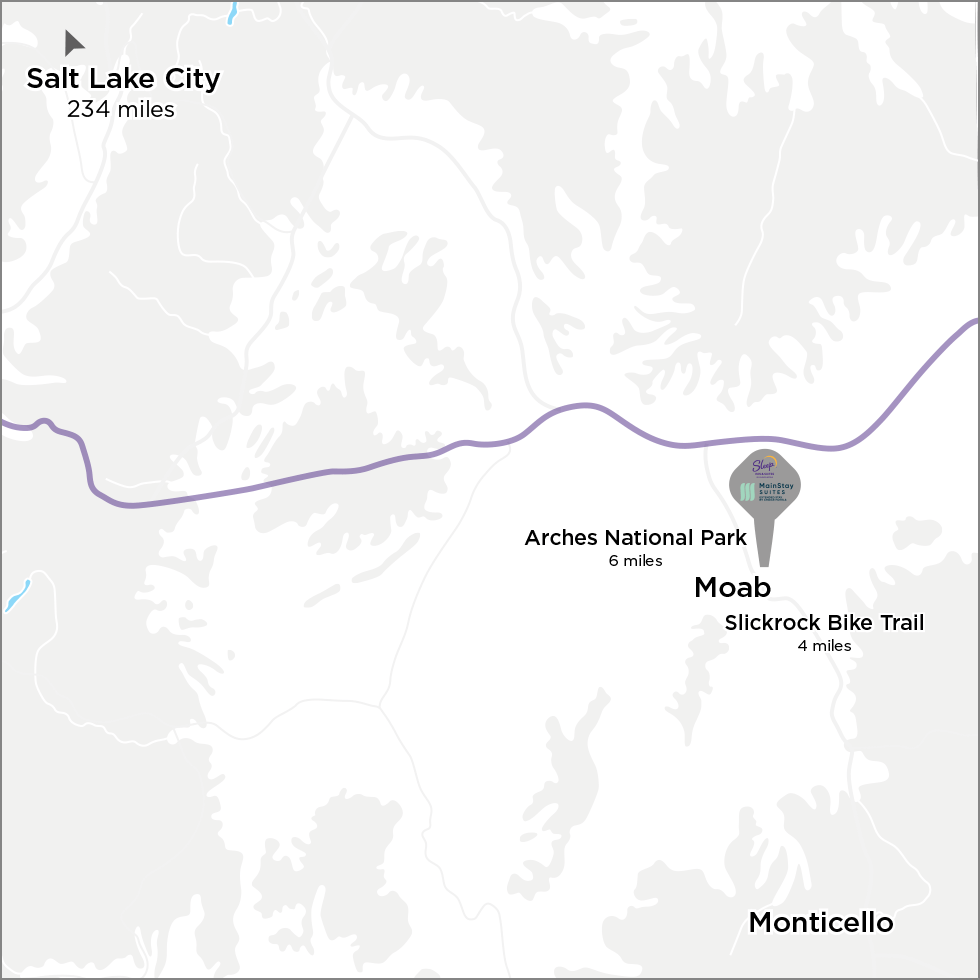 Mainstay and Sleep Inn Moab area map